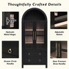 KIGFTSOD Tall Arched Kitchen Pantry Cabinet w/2 Large Drawers, Modern Farmhouse Storage w/Adjustable Shelves, Glass Door, Wood Cupboard - 2 of 4