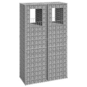 vidaXL Gabion Basket Posts 2 pcs 19.7 in.x19.7 in.x70.9 in. Iron - 1 of 4