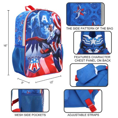 Marvel Captain America 16 Cosplay Chest Panel Youth Backpack - image 3
