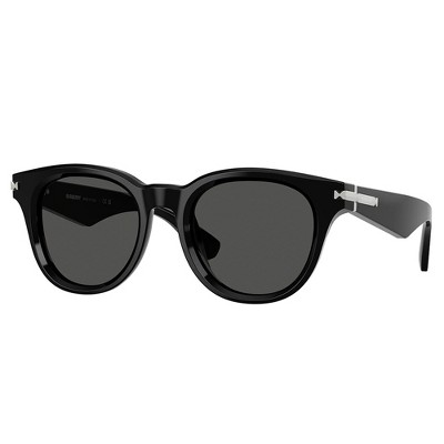 Burberry BE 4439 300187 Unisex Round Sunglasses Black 51mm