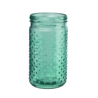 Transpac Glass 7.28 in. Clear Spring Hobnail Jar Vase