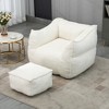 MOONMISS Chenille Foam Bean Bag Chair with Ottoman Armrests and Back Support - 3 of 4