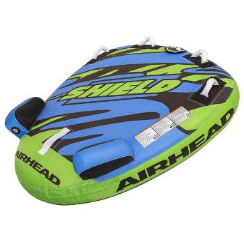 Airhead AHSH-T1 Shield Single Person Towable Inflatable Water Tube with Speed Safety Valve for Quick Inflation and 4 Nylon Handles