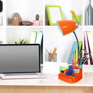 Gooseneck Organizer Desk Lamp with iPad Tablet Stand Book Holder and USB Port - LimeLights - 1 of 4