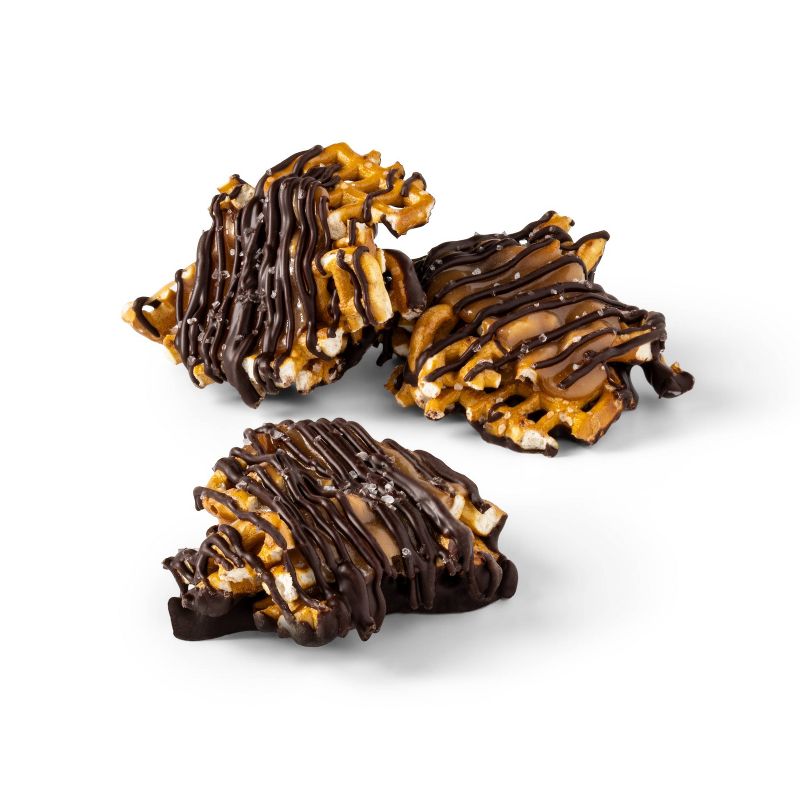 Dark Chocolate, Caramel, Pretzel with Sea Salt Crunchy Clusters Candy Sharing Size - 12oz - Favorite Day&#8482;, 2 of 4