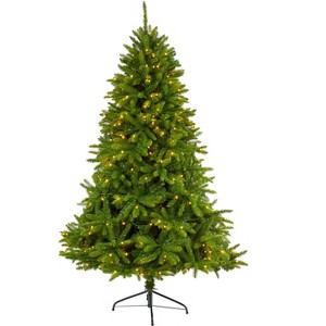 Nearly Natural 6-ft Sierra Spruce Natural Look Artificial Christmas Tree with 300 Clear LED Lights and 1357 Bendable Branches - 1 of 4