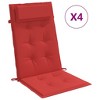 vidaXL Highback Chair Cushions 4 pcs Red Oxford Fabric - 2 of 4