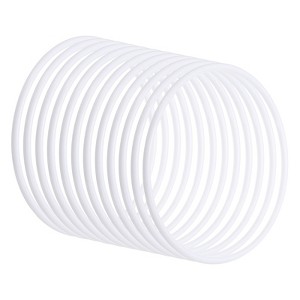 Unique Bargains Plastic Round Wreath Dream Catcher Rings White 12 Pcs - 1 of 4