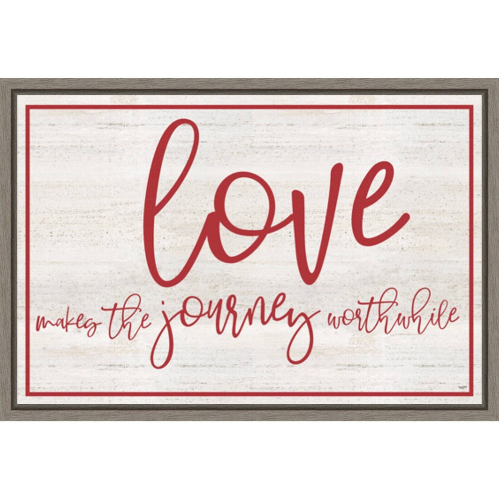 Photos - Other Decoration Amanti Art 23"x16" Valentines Sentiment Journey by Tara Reed: Abstract Quote Wall Art, Framed Canvas, Modern Decor