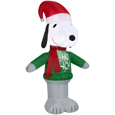 Peanuts 3.5ft Snoopy with Ho Ho Ho Sweater Inflatable Christmas Decoration