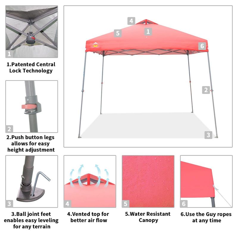 Crown Shades Top Instant Pop Up Canopy w/Carry Bag, 6 of 10