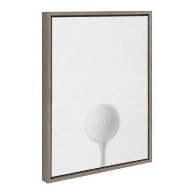 Gray Framed Golf Ball Portrait Canvas Wall Art
