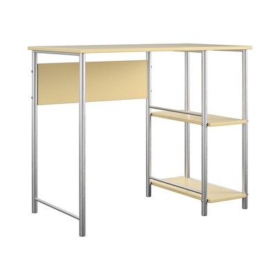 Yellow and Silver Metal Student Desk with Shelves