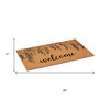 HomeRoots 17" X 29" Brown And Natural Floral Welcome Outdoor Coir Door Mat - 3 of 4