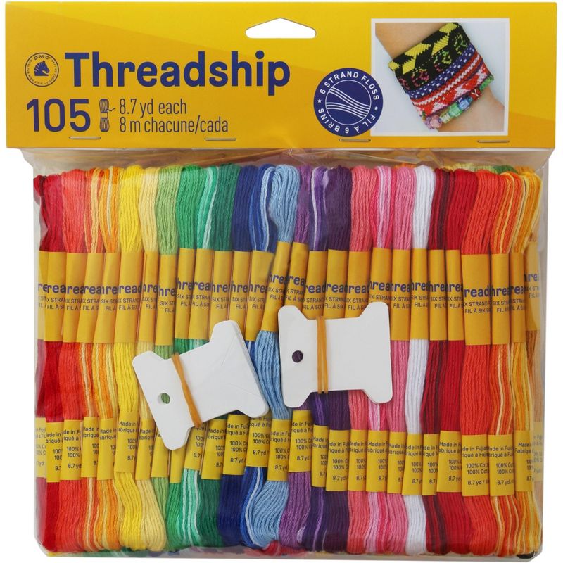 DMC Threadship 6-Strand Floss Jumbo Pack 8.7yd 105/Pkg-Assorted Colors, 1 of 2