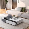 Modern Rectangular Coffee Table, Wooden End Table With 2 Storage Drawers, Accent Sofa Table Cocktail Table For Living Room Bedroom Apartment - 4 of 4