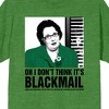 The Office I Don't Think It's Blackmail Crew Neck Short Sleeve Men's Irish Green Heather T-shirt - 2 of 3