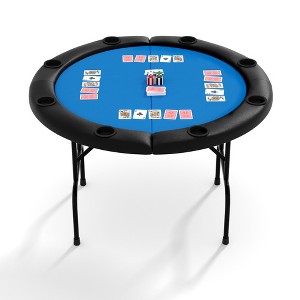 8 Player Round Folding Poker Table with Cup Holders, 48 Inch Professional Casino Grade Card Table for Texas Holdem & Blackjack, Portable Gaming Table - 1 of 1