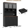 70.5in Tall Pantry Storage Cabinet with Charging Station, Microwave Stand & Drawers, Farmhouse Kitchen Hutch for Living Room Dining Room - 2 of 4