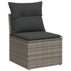 vidaXL 5 Piece Patio Sofa Set with Cushions - Gray Poly Rattan - 3 of 4