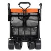 Grungis 39"H Wagon Storage Cart with Push Handle,Collapsible Shopping Wagon Cart with Canopy,Utility Cart with All-Terrain Wheels for Camping,Black - 4 of 4