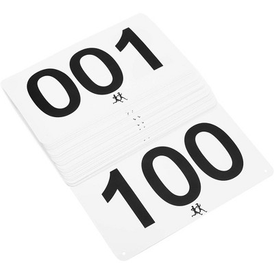 Juvale 100 Pack Numbered Marathon Bibs, Running Numbers for Marathon Races Sports Game Competition Events 7 x 4 in