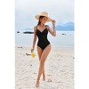 AI'MAGE Women's One Piece Ruched Swimsuit 2025 Tummy Control Bathing Suits V Neck Swimwear - 3 of 3