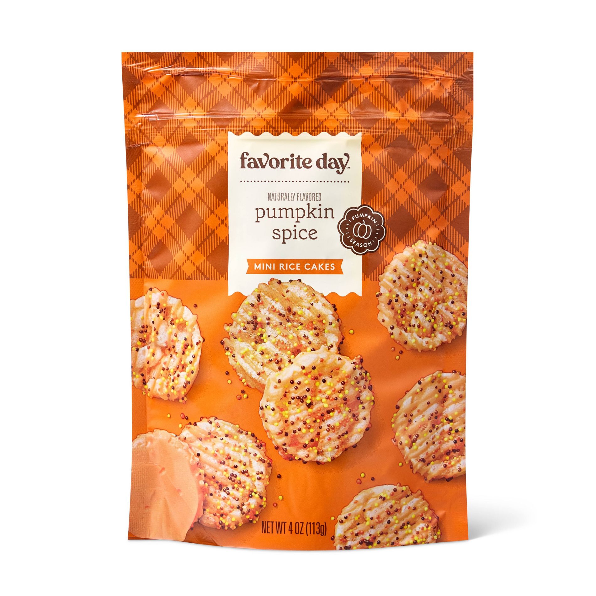 Fall Harvest Mini Pumpkin Spice Rice Cakes with Fall Nonpareils - 4oz - Favorite Day™