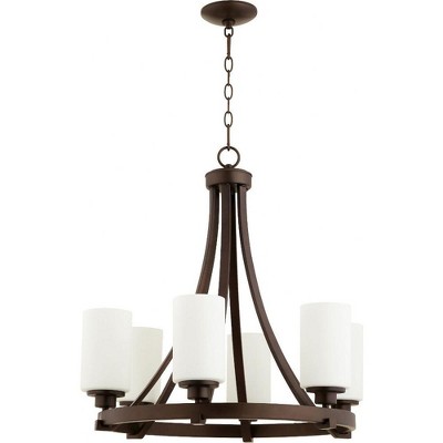 Quorum Lighting Lancaster 6-Light Chandelier, Oiled Bronze, 24.75W, 24.5H
