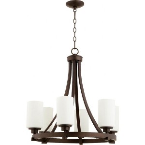 Quorum Lighting Lancaster 6-Light Chandelier, Oiled Bronze, 24.75W, 24.5H - 1 of 1