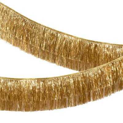 Meri Meri Gold Tinsel Fringe Banner – Party Decorations and Accessories - 6'