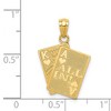 Black Bow Jewelry 14k Yellow Gold All In! King and Ace Playing Cards Pendant - 4 of 4