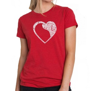 LA Pop Art Dog Heart - Women's Premium Blend Word Art T-Shirt - 1 of 4