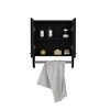 Alilang 5.10 Inch Black Wall-Mounted Bathroom Cabinet with Towel Bar and Dual Doors - Black - 3 of 4