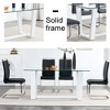 NicBex 63 Inch Rectangle Dining Table with Tempered Glass Tabletop and MDF Trapezoid Bracket for 6 to 8,Living Meeting Room - 4 of 4