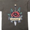 Memorial Day Lest We Forget Poppy & Sword Men's Charcoal Crew Neck Short Sleeve T-shirt - 2 of 4