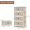 Stackable Storage Boxes With Lid 4-Tier Plastic Storage Bins Folding Storage Boxes Wardrobe Closet Containers for Bedroom Living Room 80 x 40 x 145cm - 2 of 4