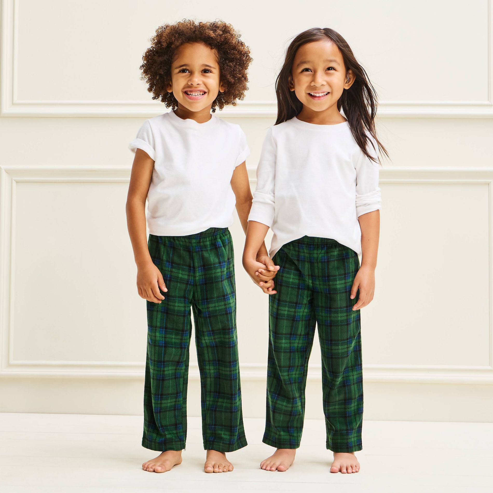 Toddler Holiday Plaid Fleece Matching Family Pajama Pants - Wondershop™ Green 3T