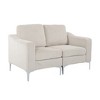 Modular Sectional Two-Seater Sofa, Corduroy Sectional Couch,Beige - 3 of 4