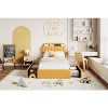Full Size Platform Bed Frame,Kids Bed Frame with Storage Headboard, 2 Rolling Drawers, Noise Free Bedframe, No Box Spring Needed,Yellow - 3 of 4