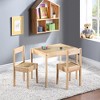Lirago Kids Wood Table and 2 Chairs Children Activity Table Toddler Furniture Set for Creative Play and Learning Natural - 2 of 4