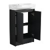 Bathroom Storage Cabinets, Freestanding Vanity with Round Single Ceramic Sink and Spacious Bottom Storage Area, Bathroom Cabinet with Soft Closing - 3 of 4