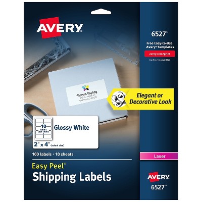 Avery Glossy White Easy Peel Shipping Labels Ave6527 : Target