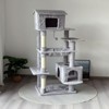 BENCMATE Pet Tower 63-Inch Multi-Level Cat Tree with Plush Perches, Scratching Posts, Spacious for Play, Relaxation, Gray, 22.44"*11.42"*18.5" - 4 of 4