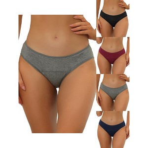 Allegra K Women's Plus Size Mid-Waist Available 5 Packs Hipster Underwear - 1 of 4