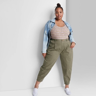 plus size green pants