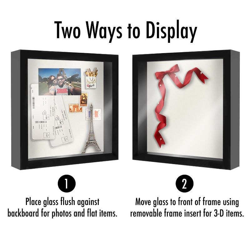 Americanflat Shadow Box Frame with tempered shatter-resistant glass - Available in a variety of sizes and styles, 4 of 8