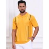 INSPIRE CHIC Men's Striped Knit Chest Pocket Short Sleeve Golf Polo Shirts - 4 of 4