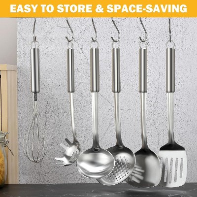 Home Collection Pack of 6 Stainless Steel Kitchen Utensils Set with Hanging Handles — фото 3