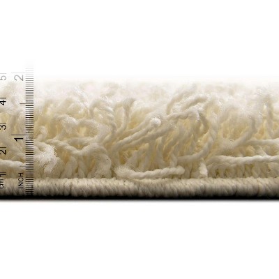 Luxe Ivory Blue 9' x 12' Rectangular Easy Care Shag Rug